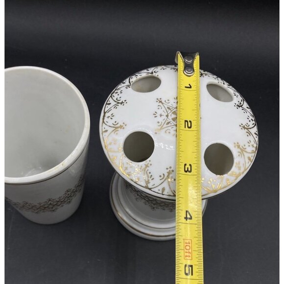 MCM Nasco Japan Apothecary Vanity Set 3 Hollywood Regency Gold Trim - Picture 4 of 16